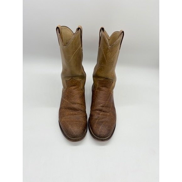 Justin Mens 7D Two Tone Apache Bullhide Pull On Western Cowboy Boots - Picture 2 of 13